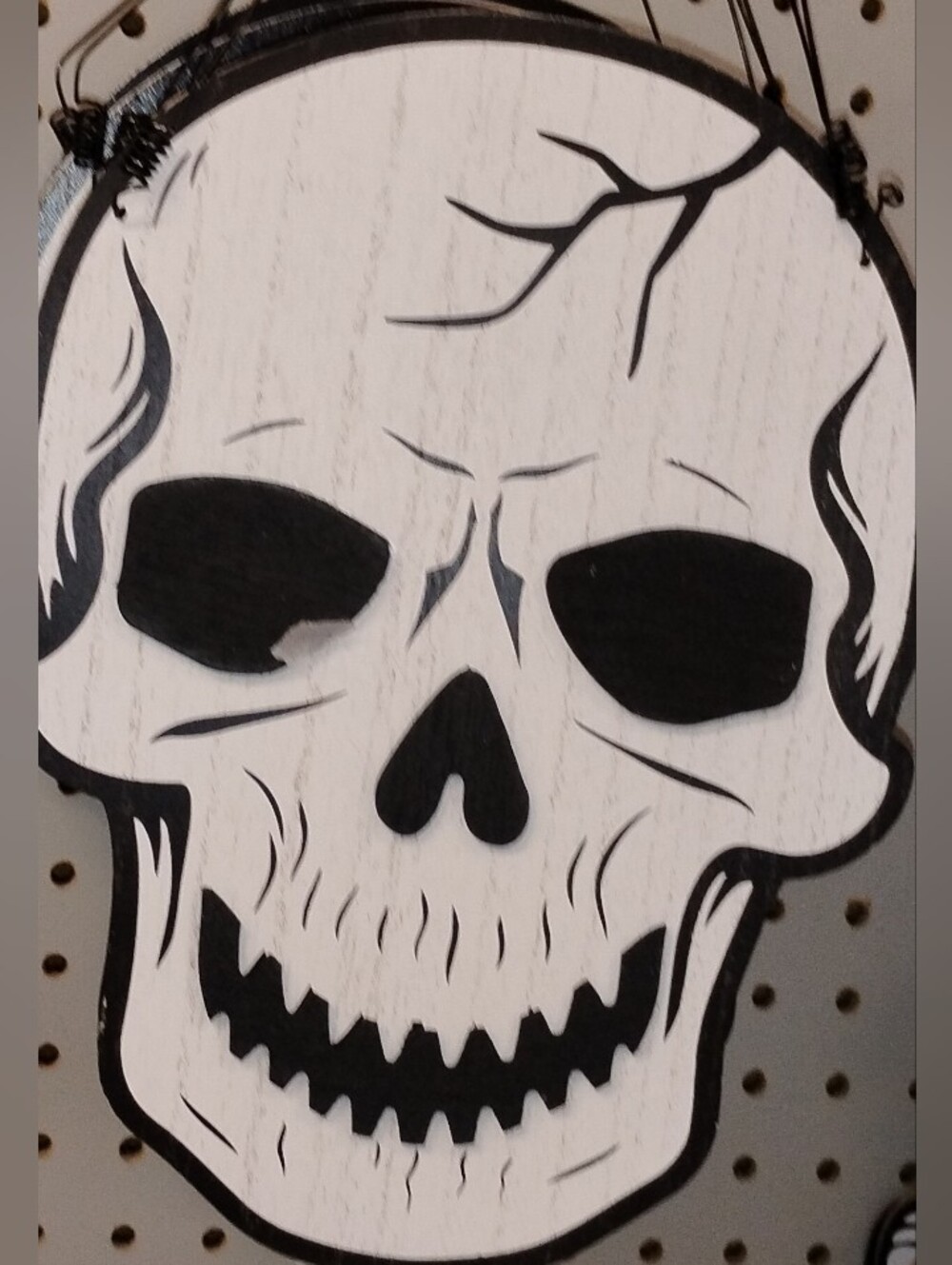 Halloween Black & White Skull Wall Hanging Decor
